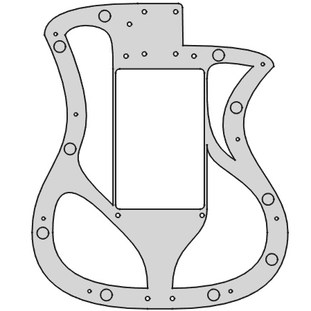 Guitar body CAD render